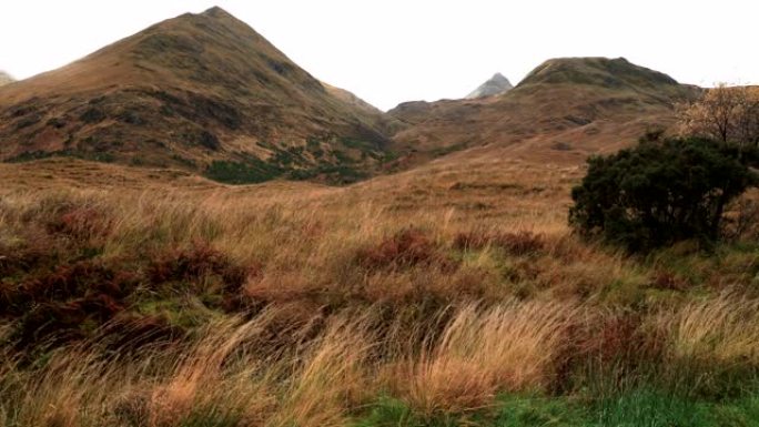 苏格兰高地的实时手持景观和山脉-