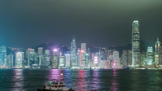 T/L TU香港维多利亚港夜间全景