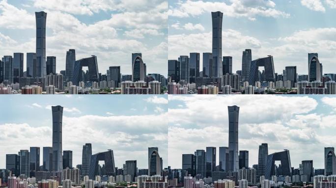 北京天际线和北京市中心/中国的T/L PAN鸟瞰图
