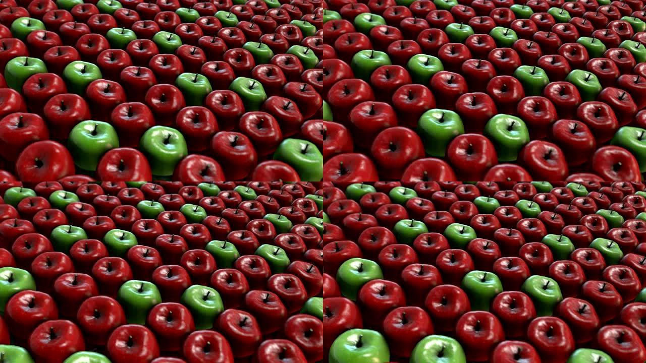 红色和绿色的苹果 (可循环)