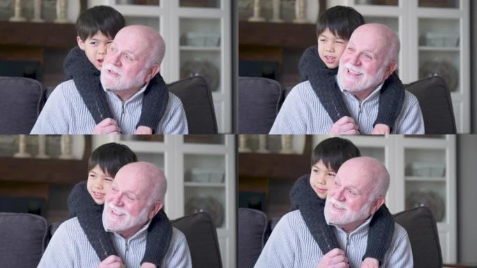 祖父和孙子分享特殊时刻