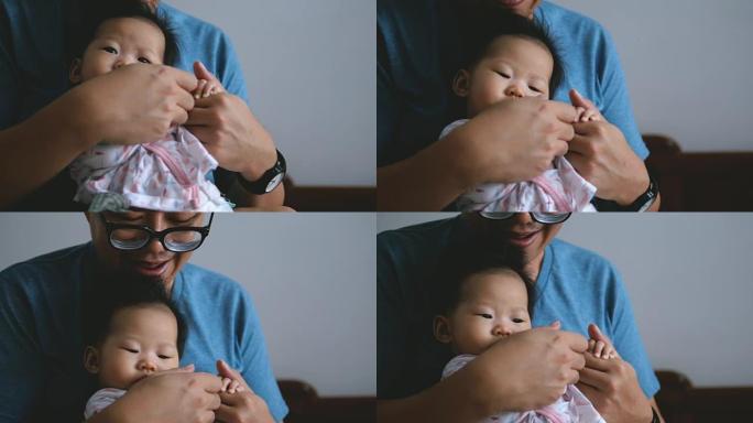 父亲和宝贝女儿: 亚洲家庭生活