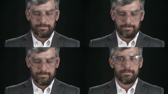 商人使用隐形AR界面护目镜