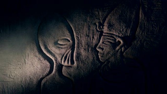 古代外星人墙艺术在古墓
