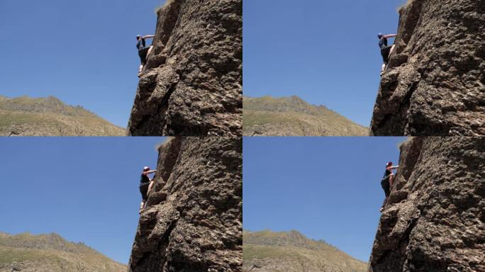 攀岩者。攀登悬崖攀岩者。攀登悬崖