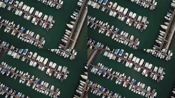 游艇港鸟瞰图视频素材海船码头