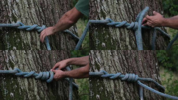 爬树的绳子手绳绑扎