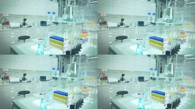 现代科学实验室。采集试样摇晃摇匀化验室