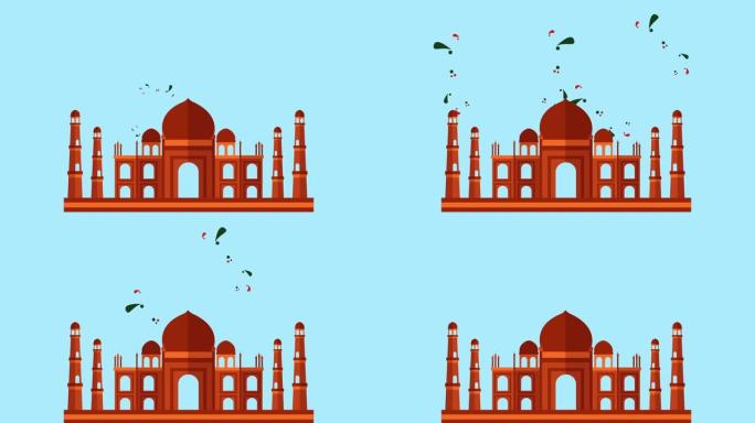 印度独立日庆典MG卡通动态动画