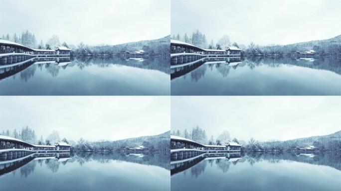 杭州冬季景观安静冬季湖面