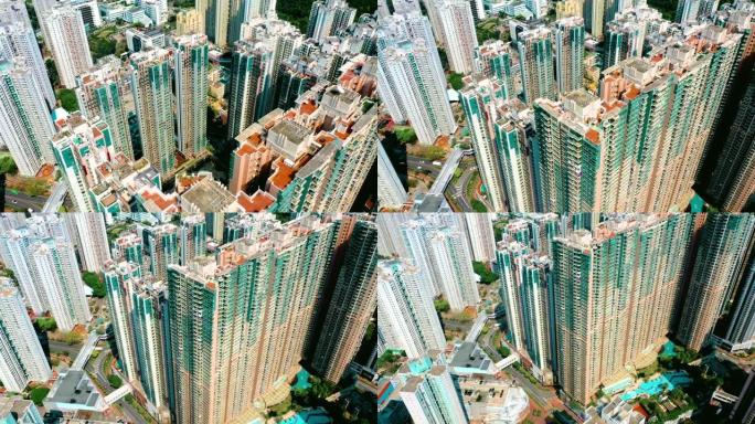 将军澳住宅楼的无人机视图。香港