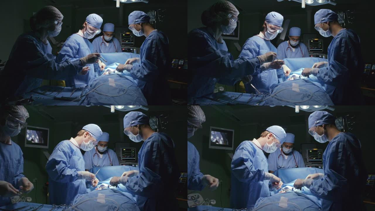 外科手术手术室手术现场无影灯