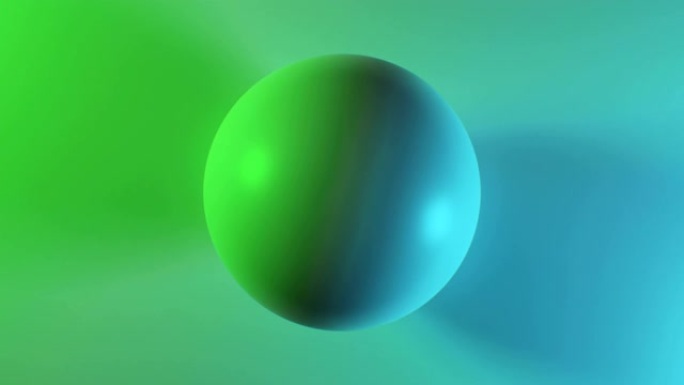 美丽的抽象球体在五彩灯的表面循环3d动画。彩色地球仪无缝背景