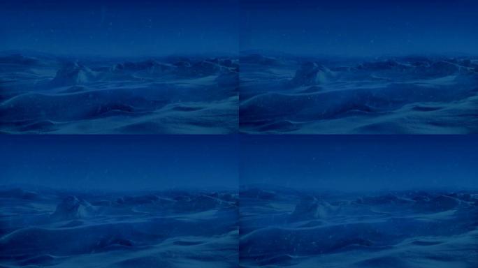 傍晚白雪皑皑的北极景观