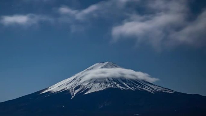 特写: 夜晚的富士山