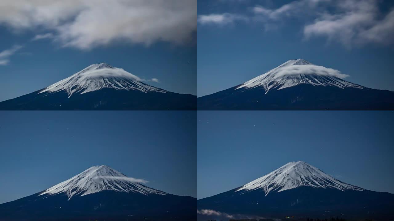 特写: 夜晚的富士山