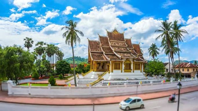 4k。老挝琅勃拉邦市的延时宫殿琅勃拉邦 (皇家故宫博物院)