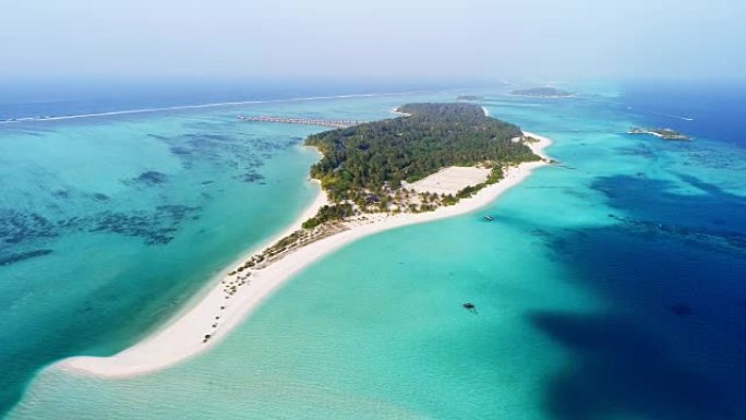 WS空中风景田园诗般的热带岛屿环礁，马尔代夫