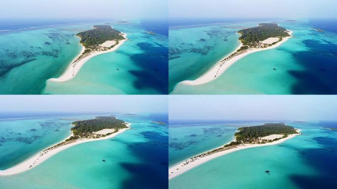 WS空中风景田园诗般的热带岛屿环礁，马尔代夫
