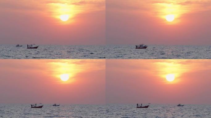 泰国芭堤雅海上日落