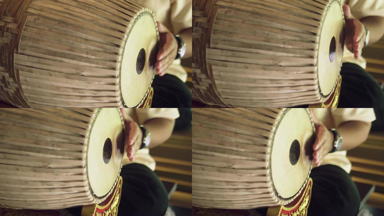 音乐家演奏泰国风格的鼓