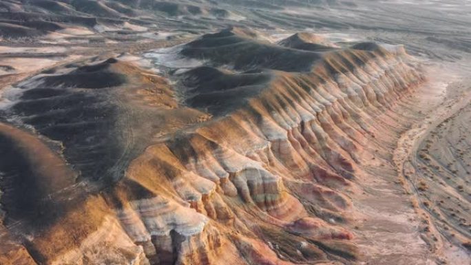 新疆鸟瞰图水土风化地形纹理西北地区