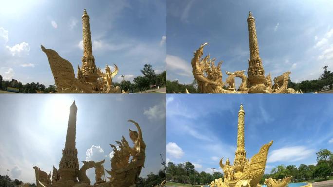 Hyperlapse蜡烛纪念碑Ubon Ratchathani，泰国