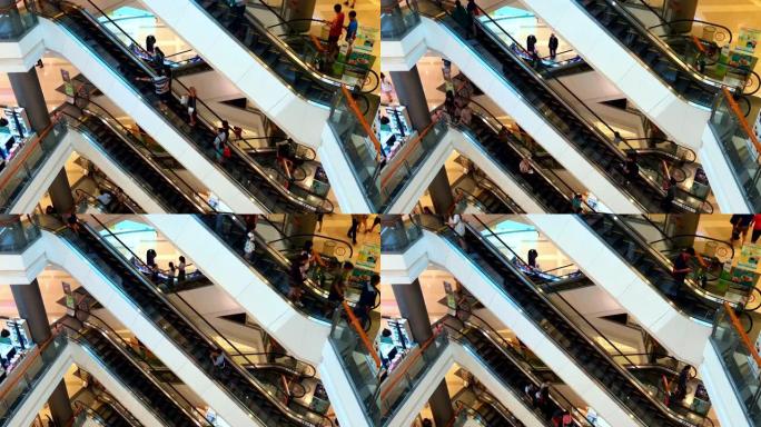 购物中心自动扶梯的时间流逝。