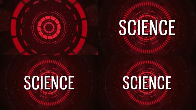 4k科学背景抽象色彩渲染红色圆形三维动画