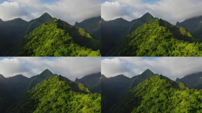 绿岛峰高山峰水墨山脉