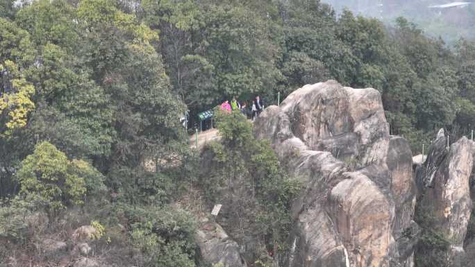 航拍重庆工商大学后山龙脊山