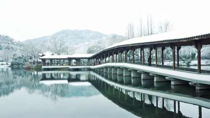 杭州景观西湖雪景瑞雪