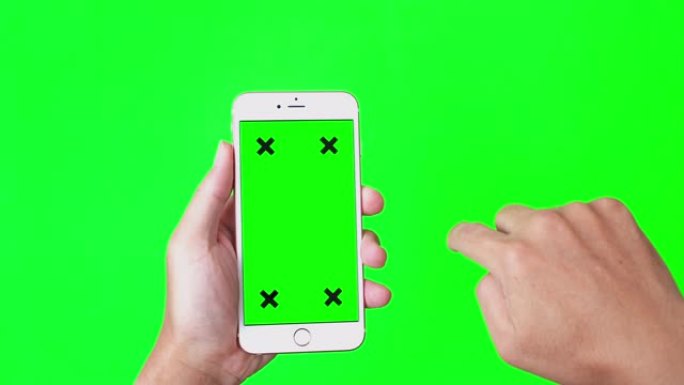 绿色屏幕和绿色背景的智能手机