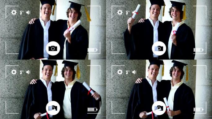 用数码相机拍摄毕业学生的照片