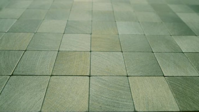 抽象正方形背景。地板砖金属地板