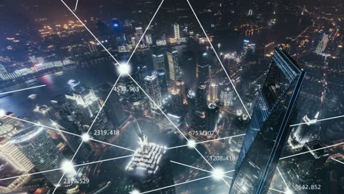 夜间上海城市网络技术的T/L HA视图