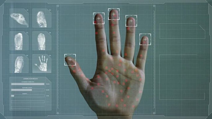 生物指纹扫描仪的未来数字处理。