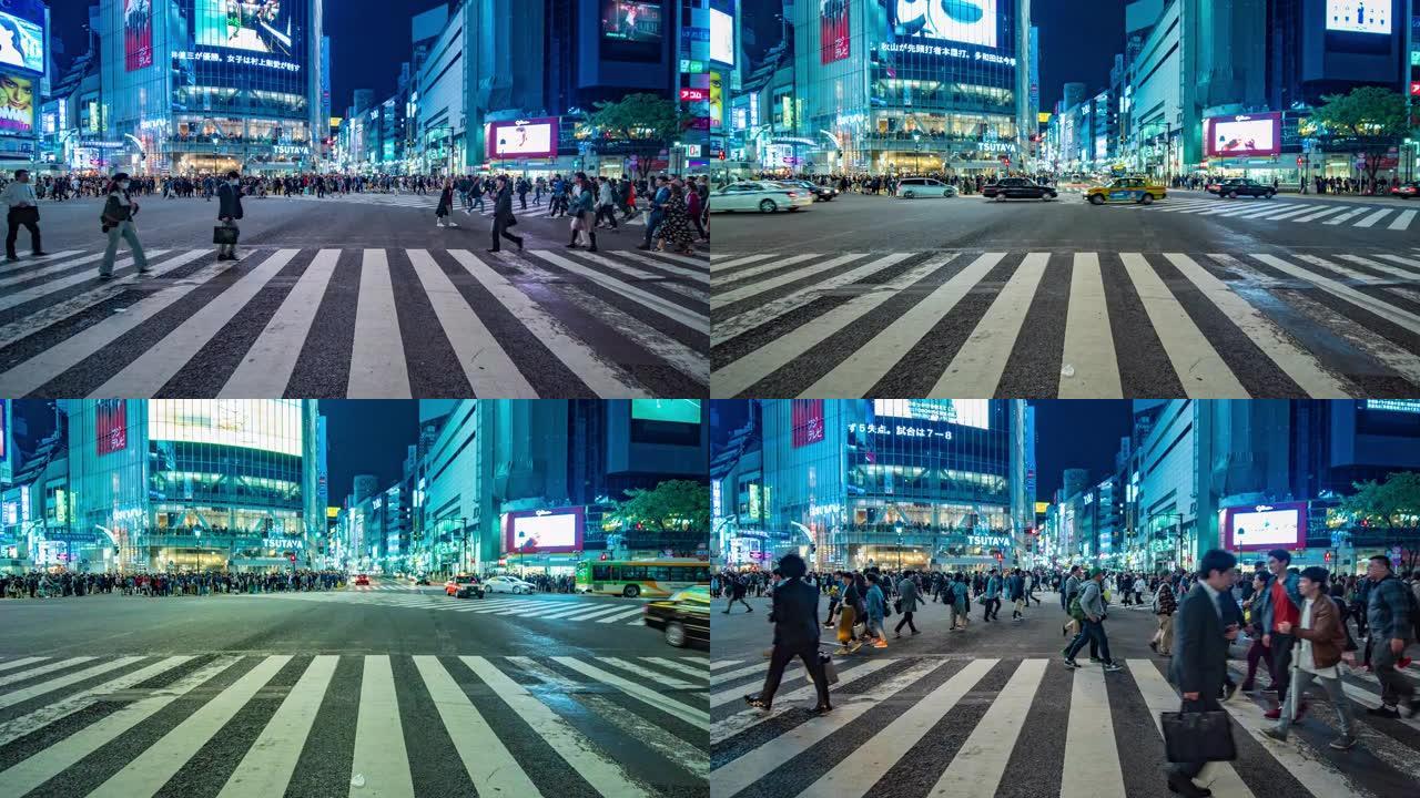 东京涩谷十字路口宣传片人流量游客