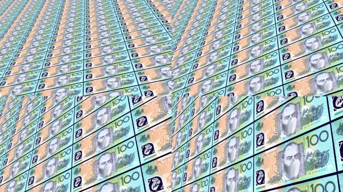 澳大利亚的新型冠状病毒肺炎冠状病毒，带面罩的澳元钞票。冠状病毒影响全球股市。