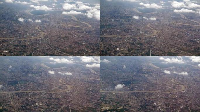 从飞机上拍摄的泰国曼谷鸟瞰图