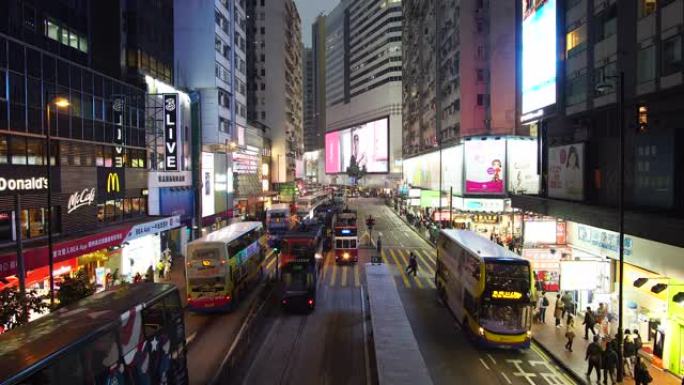 香港铜锣湾黄昏时间。