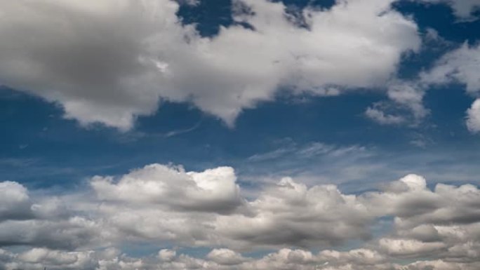 滚动浮肿的云时间流逝。蓝天，云朵。高质量镜头，4K
