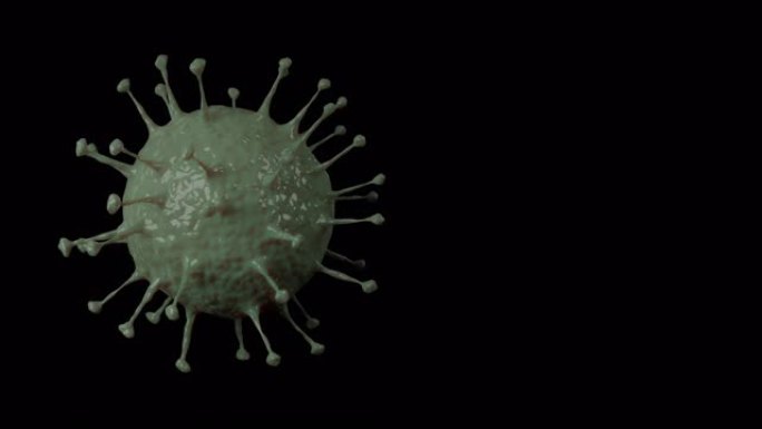 alpha层黑色背景上的2019冠状病毒或Covid-19正在传播的3d渲染运动显微插图