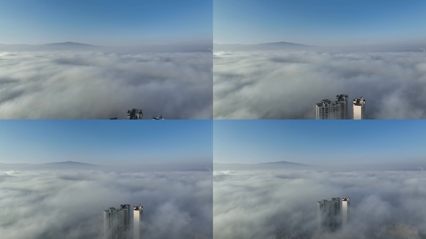 雾中的瑞丽市高楼