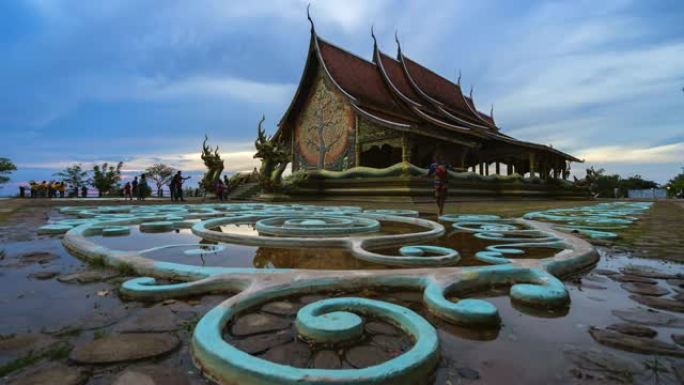 泰国乌汶府标志性寺庙泰国Wat Sirindhorn Wararam Phu Prao寺