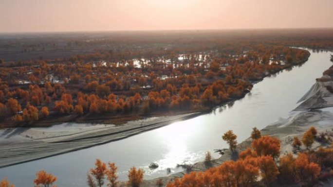 新疆鸟瞰图西北大西北秋景秋季南疆北疆