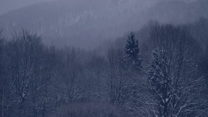 冬季仙境。雪山景观