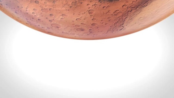 大理石风格火星红色星球，具有复制空间和无缝循环顶部