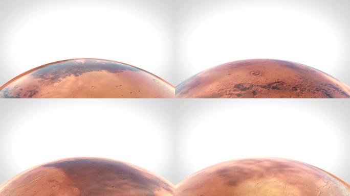 大理石风格火星红色星球，具有复制空间和无缝循环底部