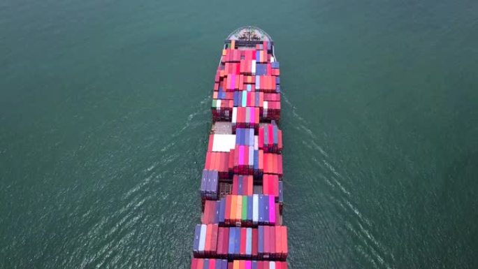 集装箱船货船大型集装箱船在海上和全球出口产品